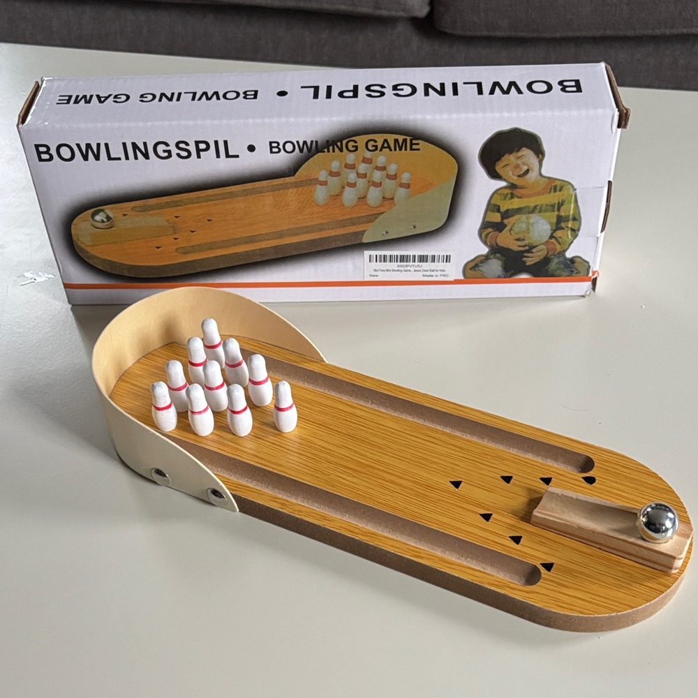 tabletop desk Bowling Game Set with Wooden Base